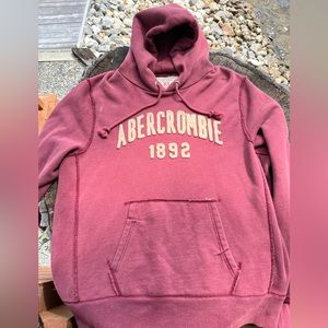 VINTAGE ABERCROMBIE & FITCH PULL OVER MAROON HOODIE UNISEX SIZE XL EUC!!
